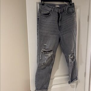 Zara Distressed Gray Women Jeans